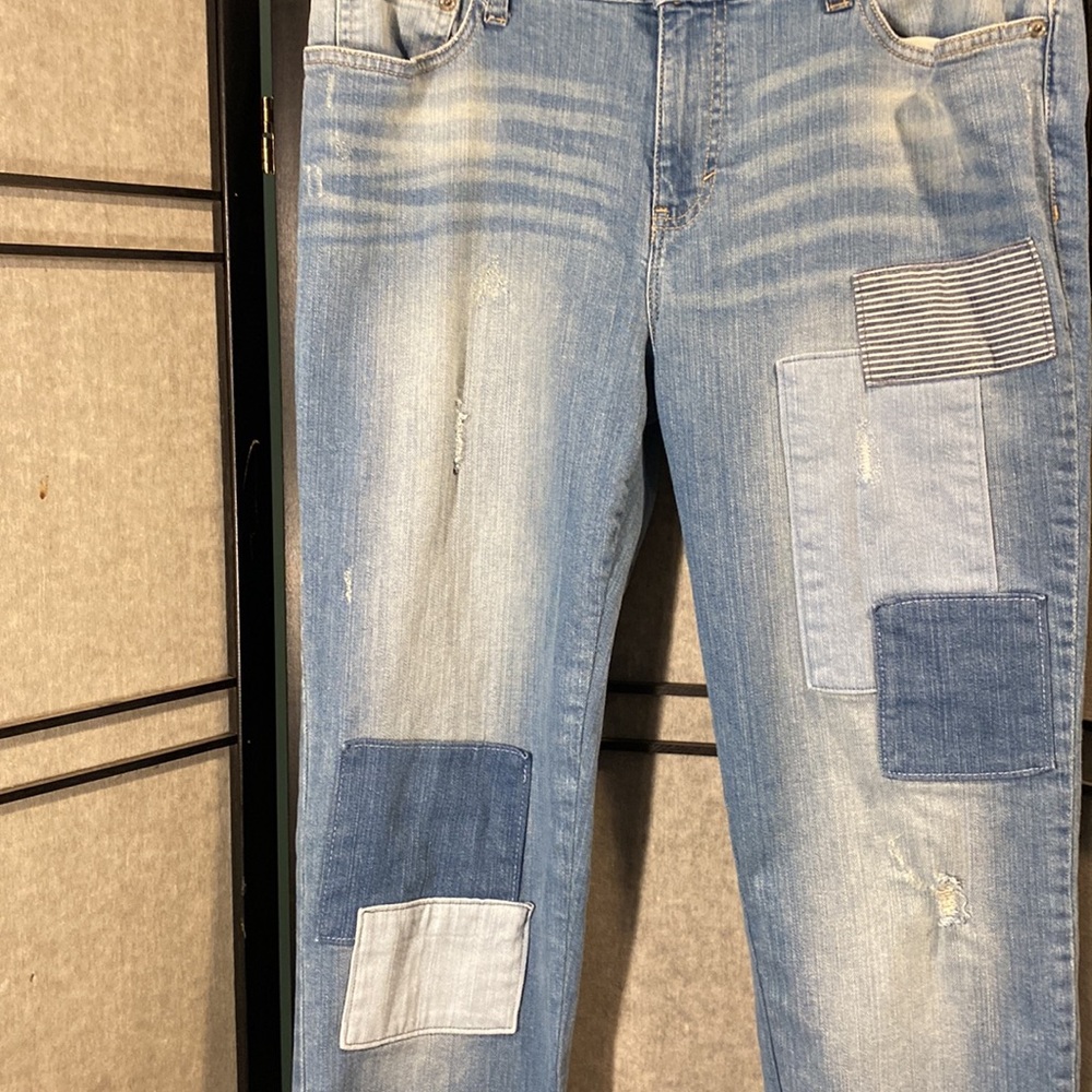 Banana Republic size 30 / 10 girlfriend patch jeans indigo wash - Picture 3 of 7